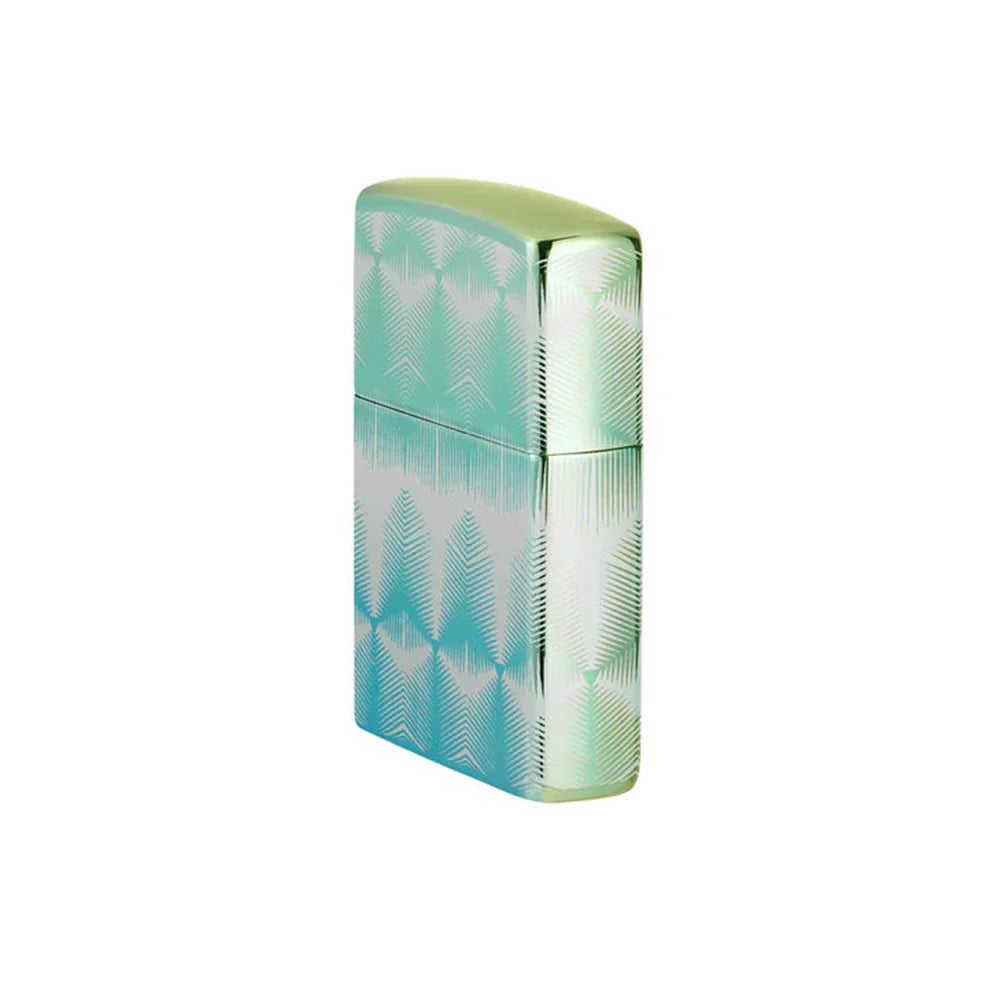 Zippo Lighter - High Polish Teal Pattern Design
