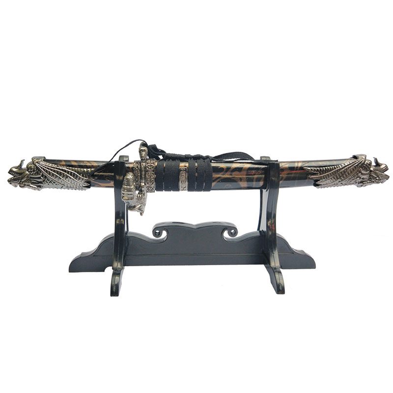 Defender - 13″ Dragon Handle Mini Samurai Katana w/ Wood Stand