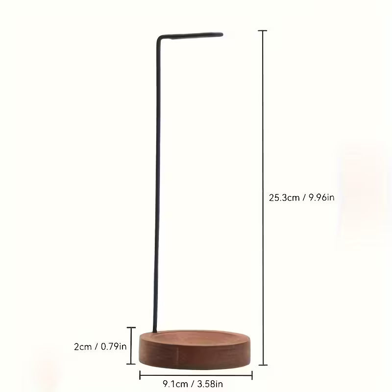 Elegant Wooden Incense Holder w/ Black Stand