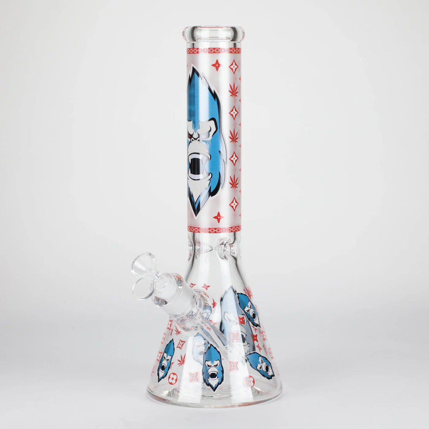 14" 7mm Gorilla Designs Glow In The Dark Beaker Bong