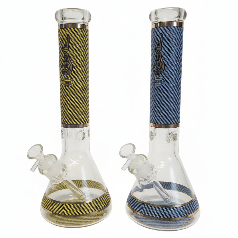 Bong bécher en verre à motif mosaïque de 14 po de 9 mm