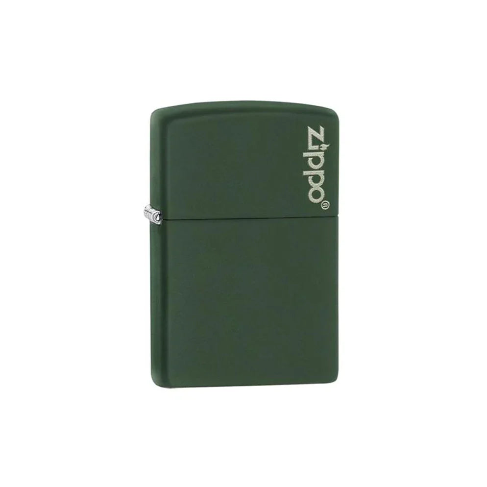 Zippo Lighter - Deep Green Matte Zippo Logo