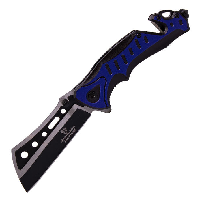 Snake Eye - 3.5" Blue Broad Blade Foldable Pocket Knife
