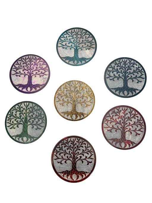 ZenN - Tree Of Life 7 Chakra Colours Round Ash Catcher