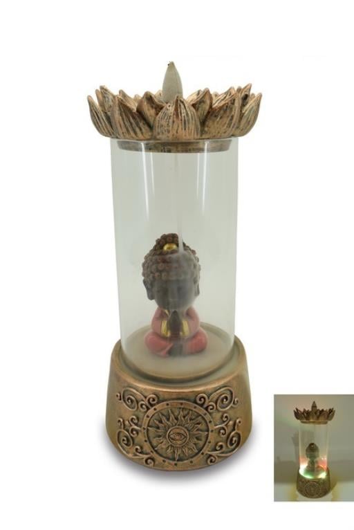 ZenN - Baby Buddha LED Backflow Incense Burner 4.2x4.2x5.7”