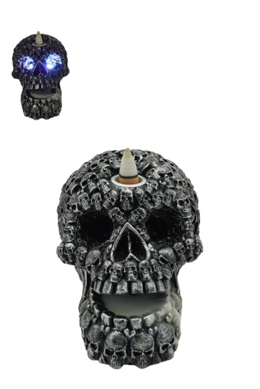 ZenN - Skull w/ Led Eyes Backflow Incense Burner 6.7x4.6x4.3"