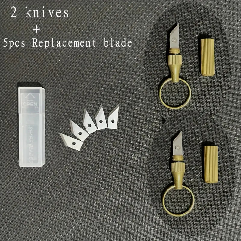 Mini Brass Keychain Pocket Knife