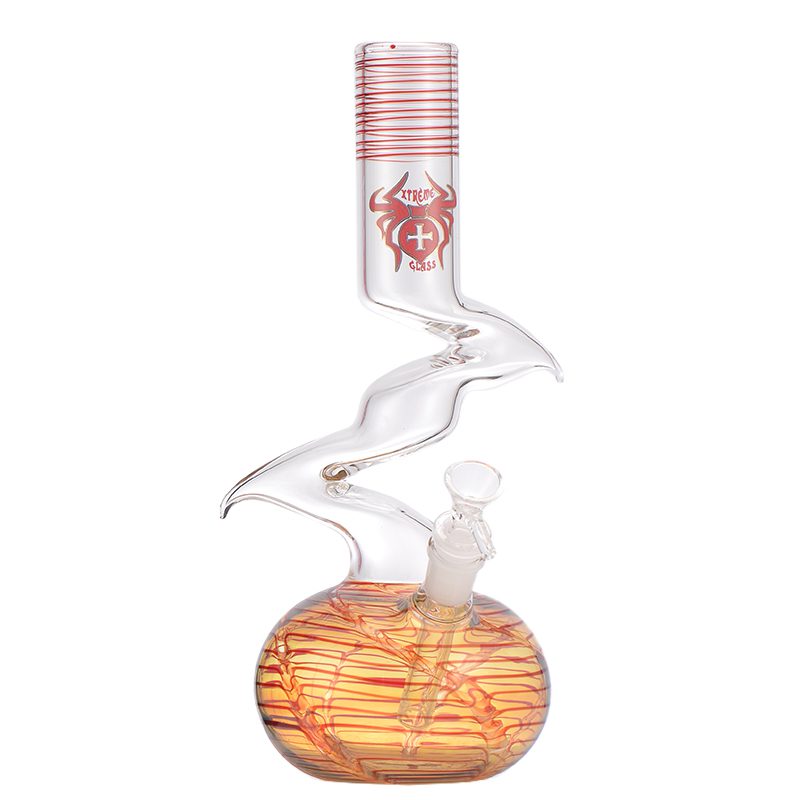 Xtreme - 12″ Swirl Base Zig Zag Glass Bong