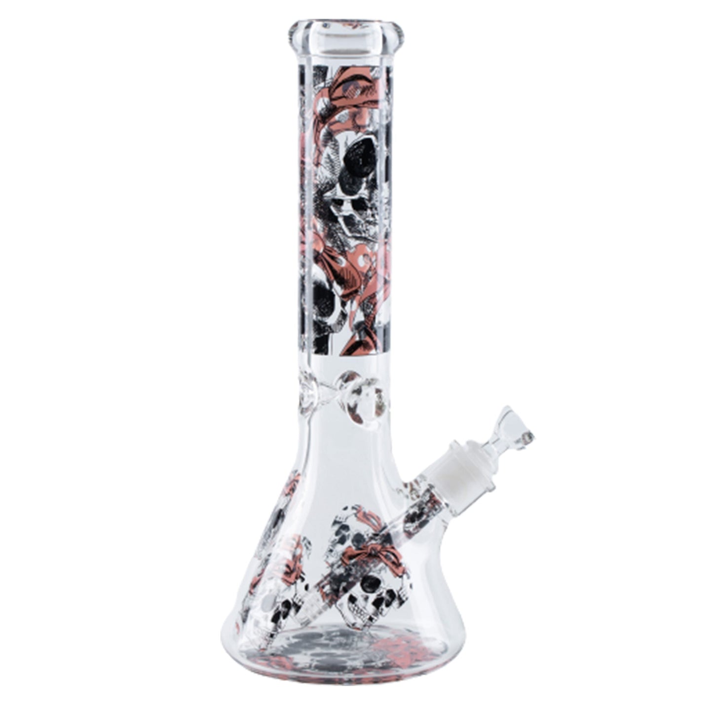 14″ 7mm Skull Pink Ribbon Design Exclusive License Glass Bong