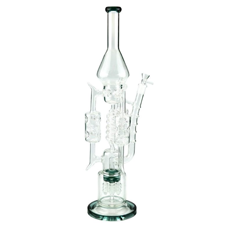 19″ 5mm 4-Cylinder Recycler Glass Bong