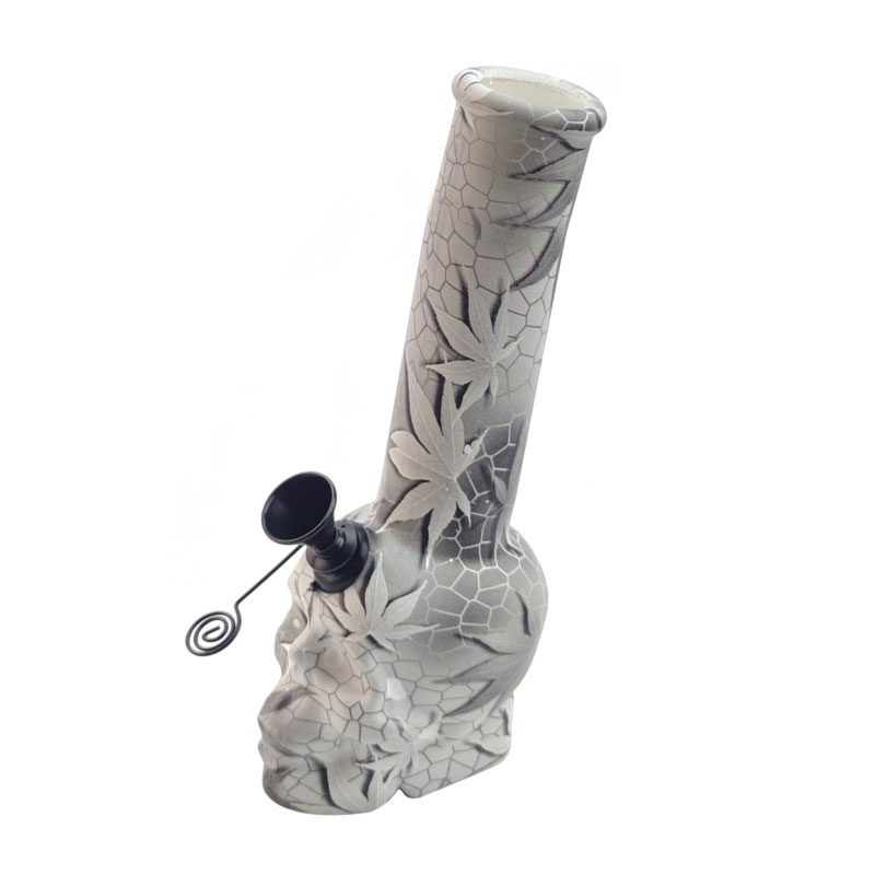 7″ Inch Skull Design Glass Bong with Pullout Slide