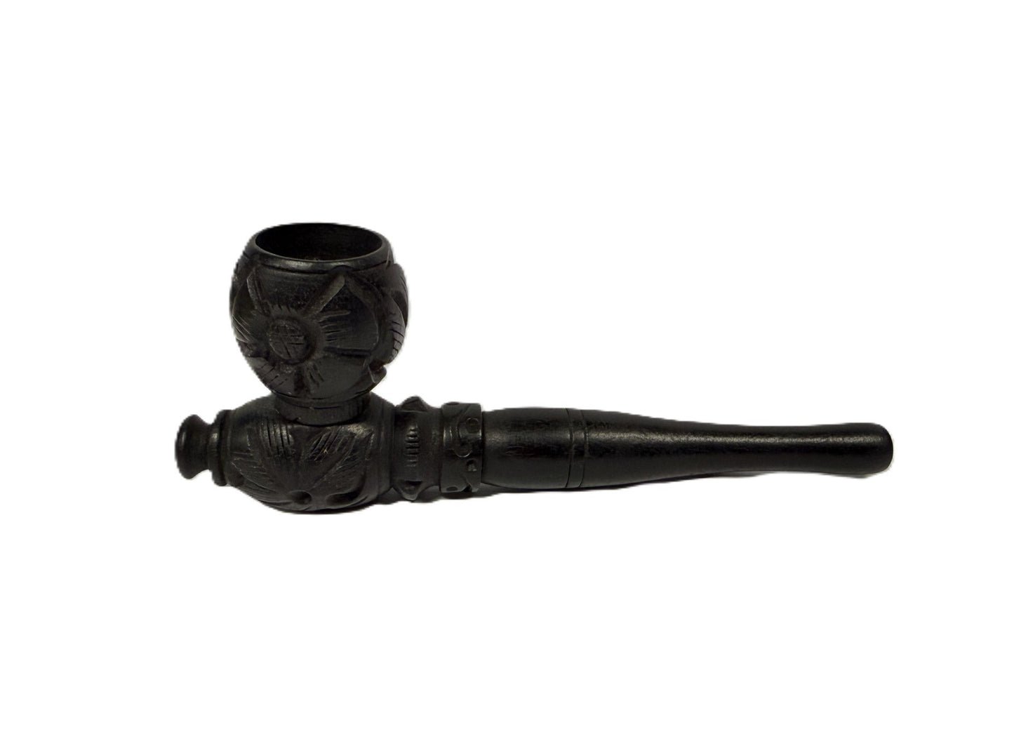 4" Carved Wood Tobacco Pipe
