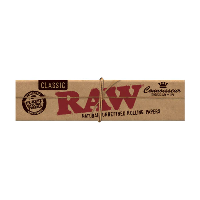RAW - Classic Connoisseur King Size Slim Rolling Papers w/ Tips
