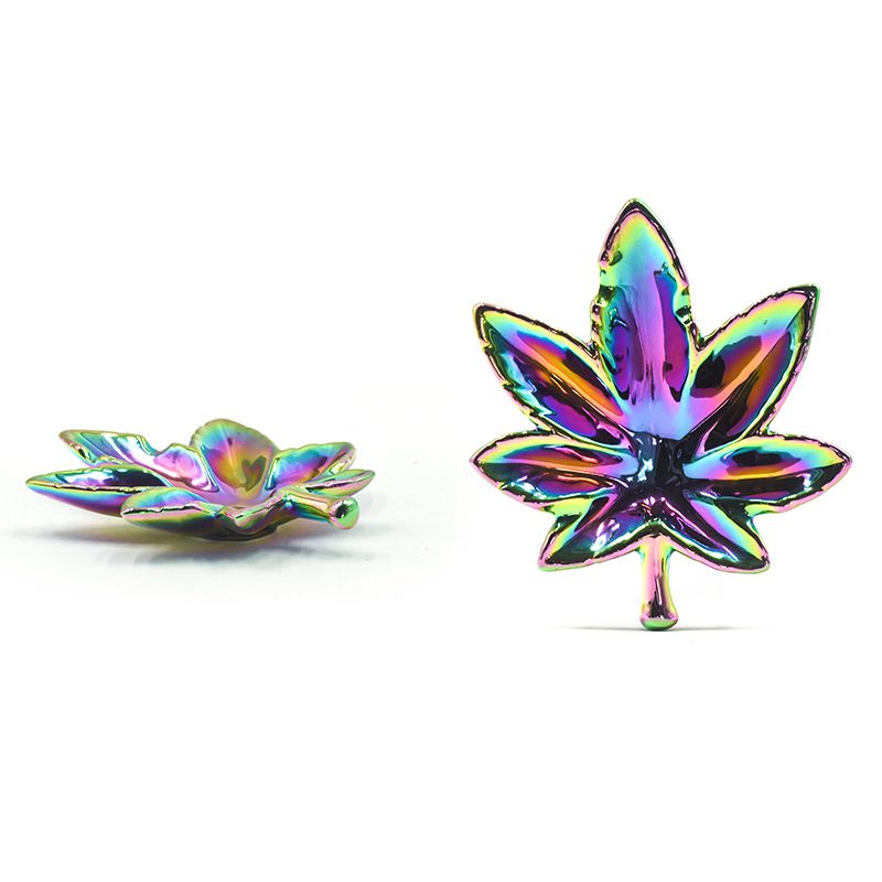 Ceramic Rainbow Leaf Design Ashtray