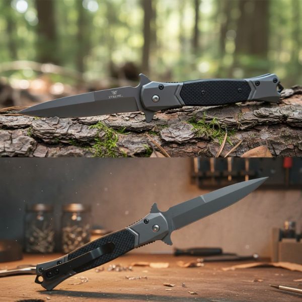 Xtreme - 8.86" Carbon Shadow Foldable Pocket Knife