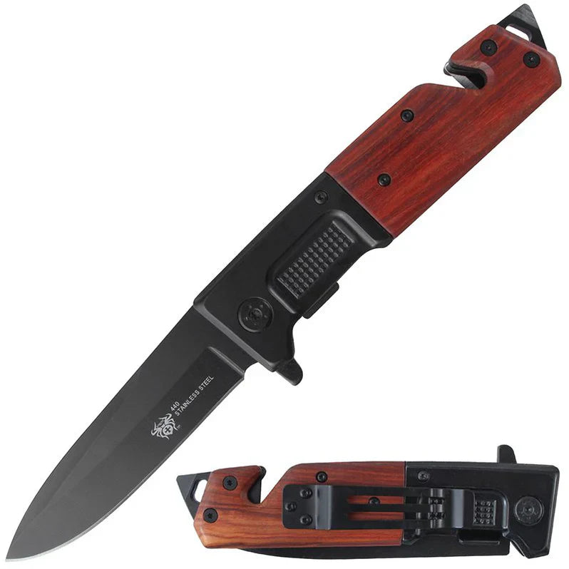 Xtreme - 5.5" Foldable Pocket Knife - Rescue Wood