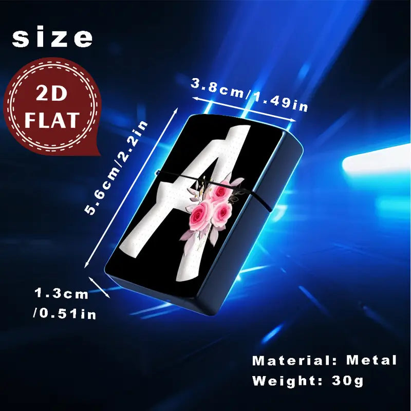 2D Flat Elegant Rose "A" Monogram Design Lighter Shell