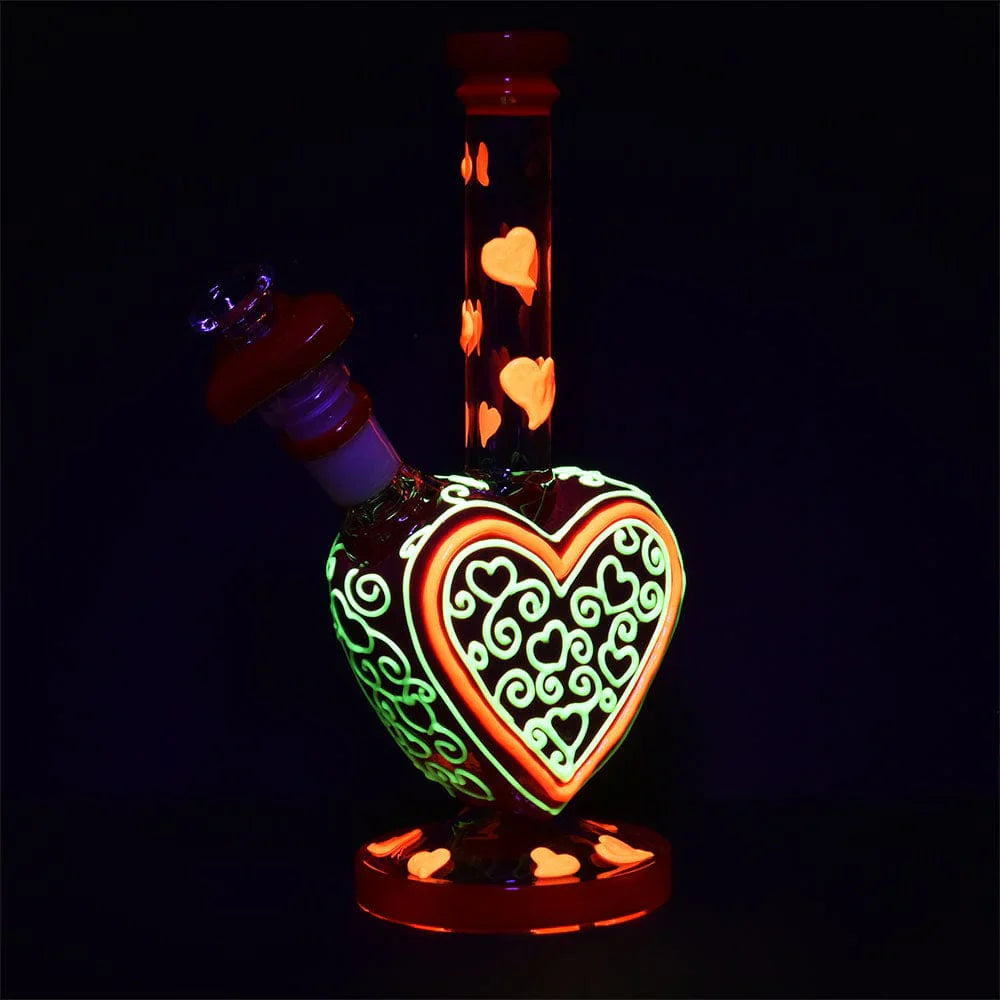 Pulsar - 10" Victorian Valentine's Day Glow in the Dark Water Pipe