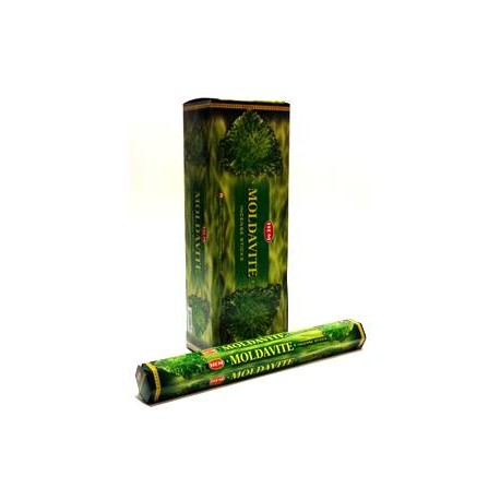 HEM Moldavite 9″ Incense Sticks – Hex Box (20g)