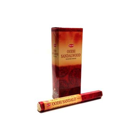 HEM Oodh Sandalwood 9″ Incense Sticks – Hex Box (20g)