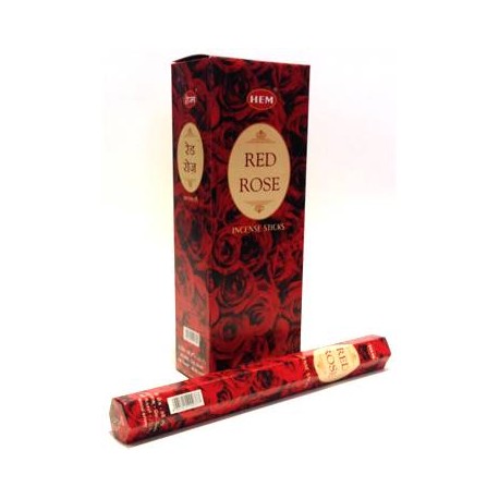 HEM Red Rose 9″ Incense Sticks – Hex Box (20g)
