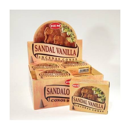 HEM - Sandal Vanilla Incense Cones (10 Cones)