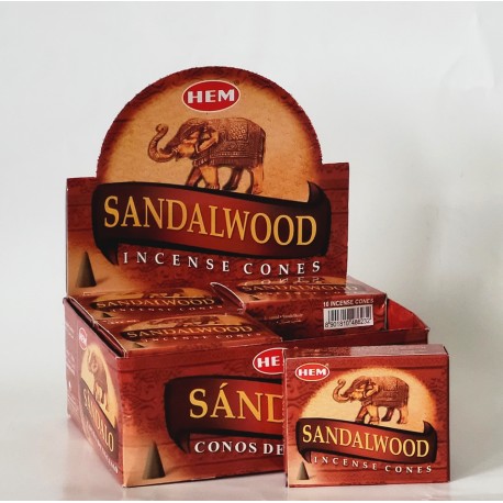 HEM - Sandalwood Incense Cones (10 Cones)