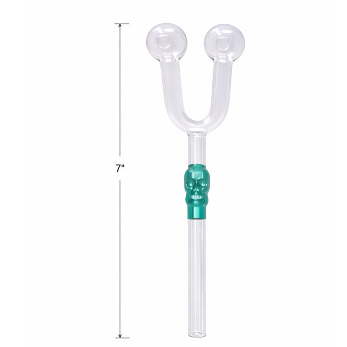 The Smoldering Skull - 7" Double Hole Oil Burner Pipe