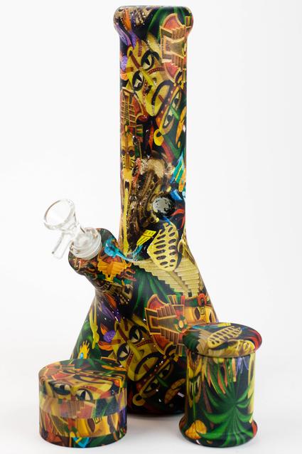 Genie 12" S2-Graphic 9mm glass beaker bong gift set