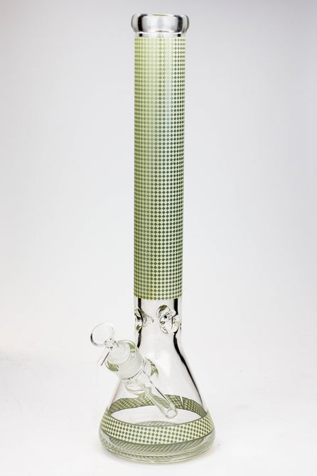Motif de diamants 18" Glow in the Dark 7mm Beaker Bong