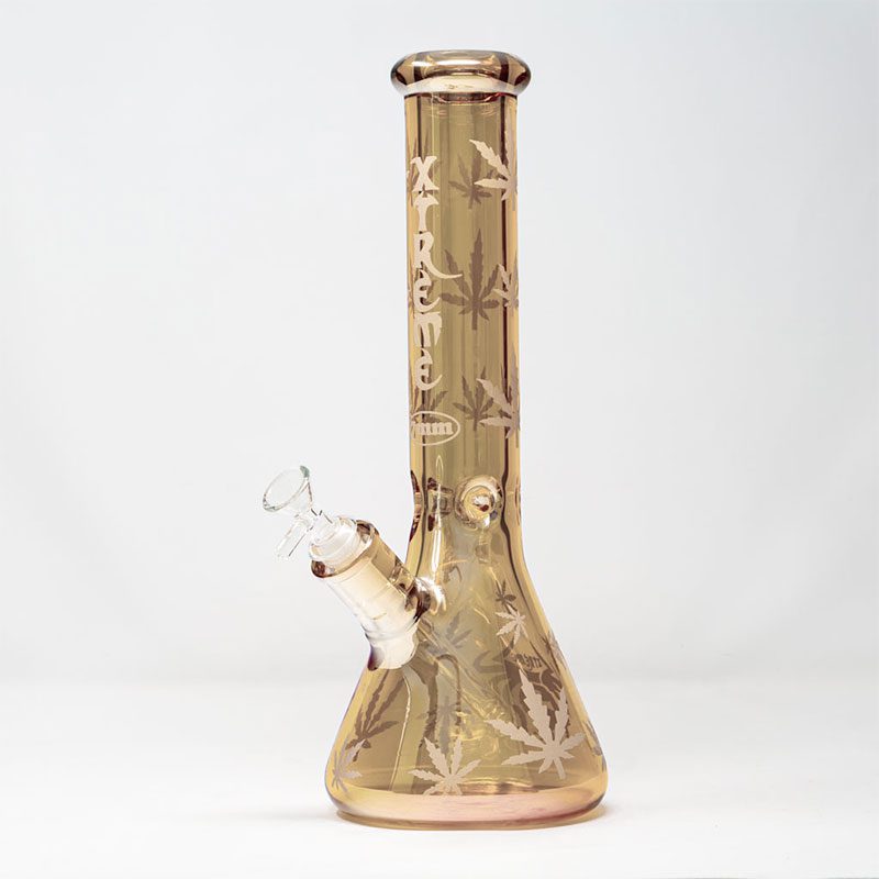 Xtreme 14" Electroplated Bong avec Feuille Design