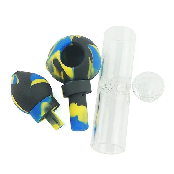 Silicone 7″ Pipe W/ Built-in Honeycomb Percolator