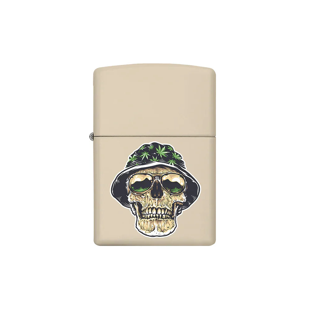 Zippo Lighter - Leaf Cannabis Skull