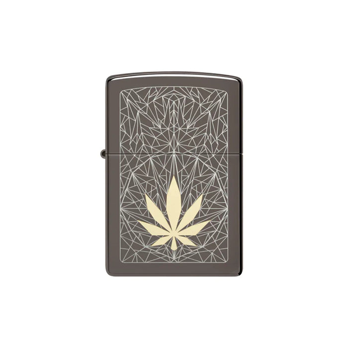 Zippo Lighter - Cannabis Prism Leaf Design
