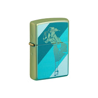 Zippo Lighter - Teal Windy Design