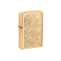 Zippo Lighter - Gold Cannabis Lush Leaves Engrave Design