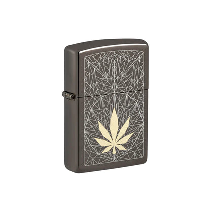 Zippo Lighter - Cannabis Prism Leaf Design