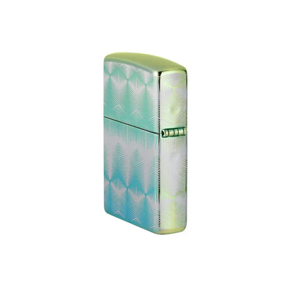 Zippo Lighter - High Polish Teal Pattern Design