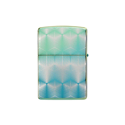 Zippo Lighter - High Polish Teal Pattern Design
