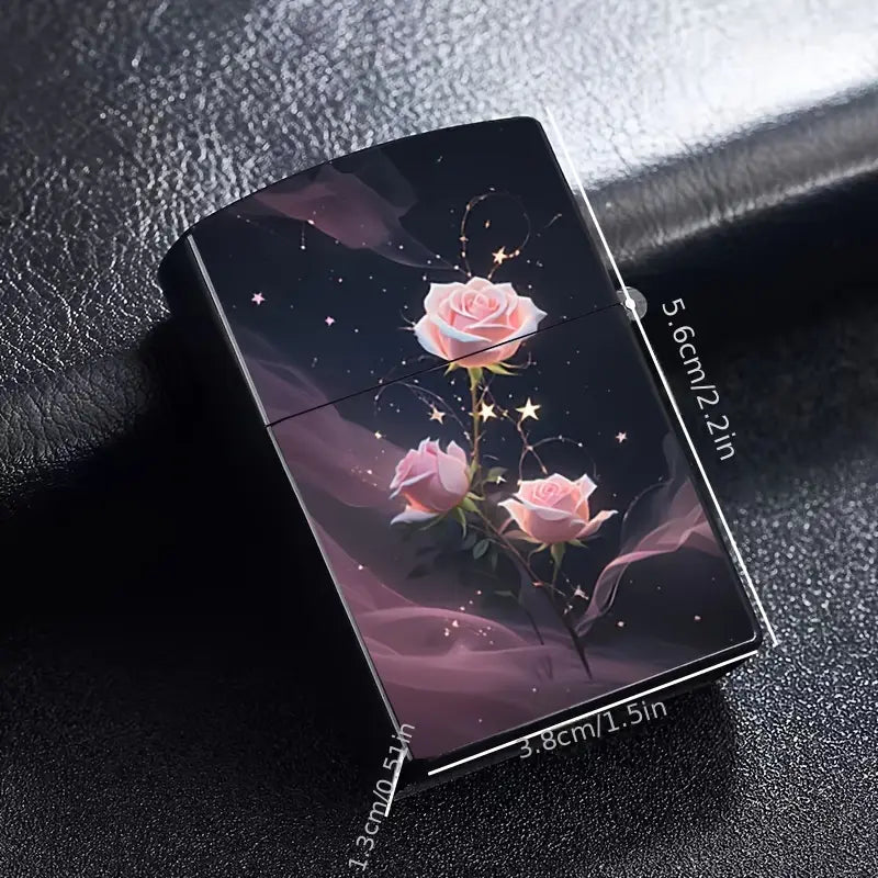 Pink Rose Lighter Refillable Lighter Case