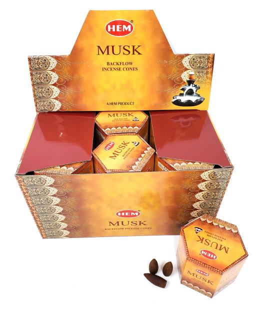 HEM Backflow Cones - Musk Backflow Incense 40 Cones