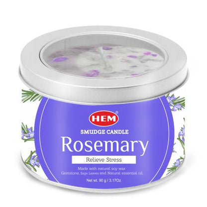 HEM - Rosemary Natural Gemstone Soy Wax Smudge Candle