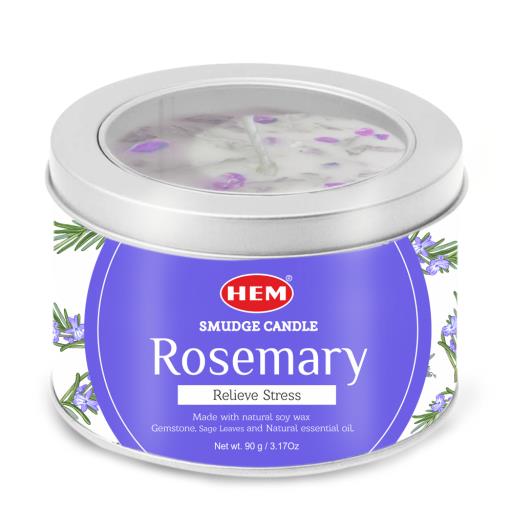 HEM - Rosemary Natural Gemstone Soy Wax Smudge Candle