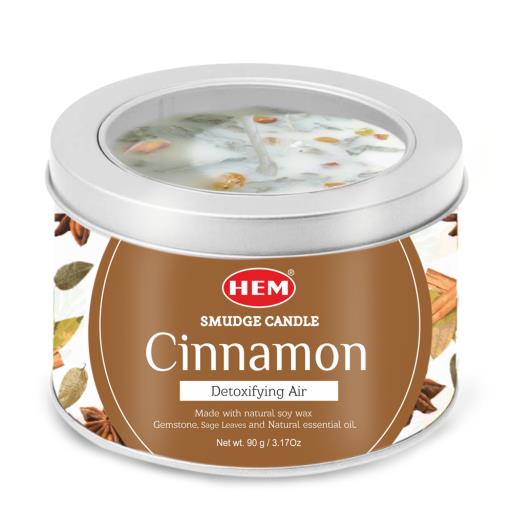 HEM - Cinnamon Natural Gemstone Soy Wax Smudge Candle
