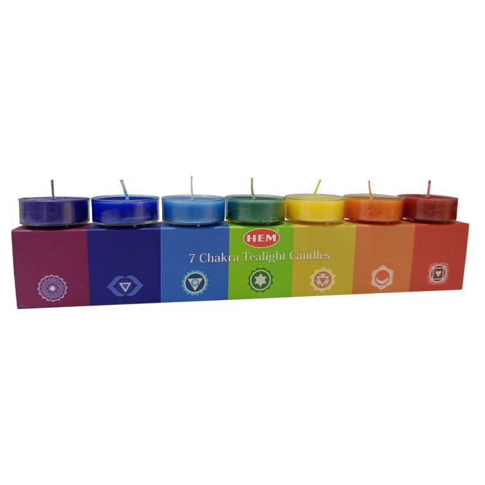 HEM - Seven Chakra Tea Light Candles 7 Pack