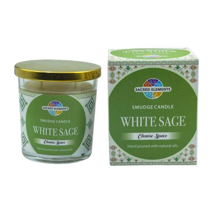 Sacred Elements - White Sage Glass Jar Smudge Candle - 6.5 oz