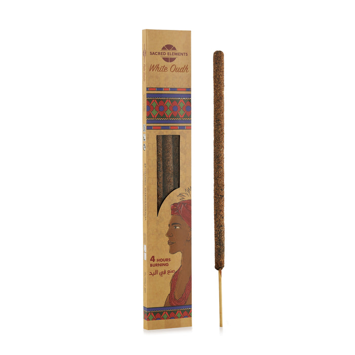 Sacred Elements Jumbo 3 White Oudh Organic Incense Sticks, 16''