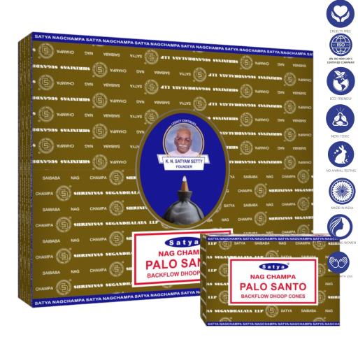 Satya Backflow Cones - Palo Santo Backflow Dhoop Incense 10 Cones