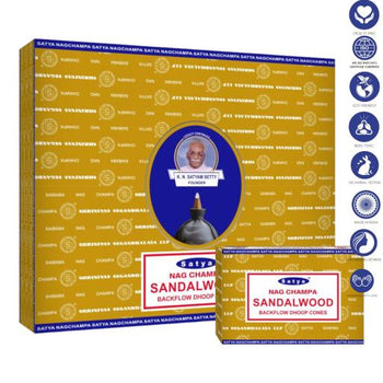 Satya Backflow Cones - Sandalwood Backflow Dhoop Incense 10 Cones