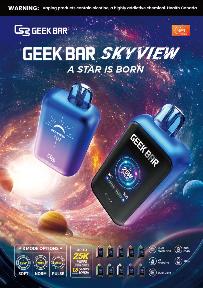 Geek Bar Skyview 25K Puff Vape jetable 20 ml | Boutique en ligne Canada Geek Bar Skyview 25K Puff Vape jetable 20 ml | Boutique en ligne Canada
